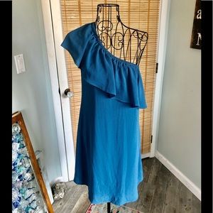 Bobeau One Shoulder Ruffle Top Dress, Size XS, NWT